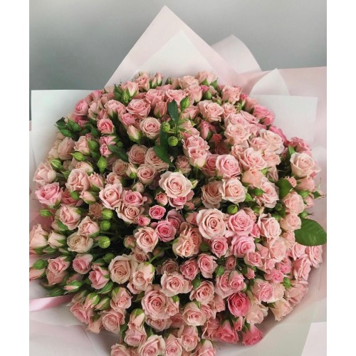 Купить на заказ Букет из 101 кремовой кустовой розы с доставкой в Аральске