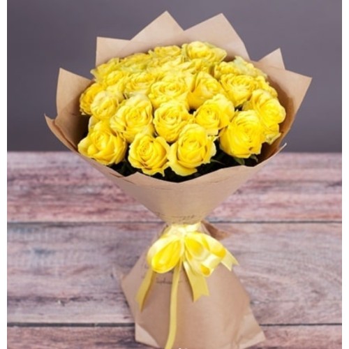 Купить на заказ Букет из 11 желтых роз с доставкой в Аральске