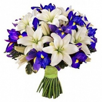  Bouquet of lilies and irises "Air cloud